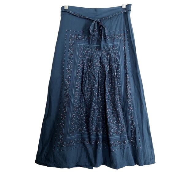 Belle France Dresses & Skirts - Vintage 70's Jane Schaffhausen Belle France Prairie Floral Midi Tie Waist Skirt